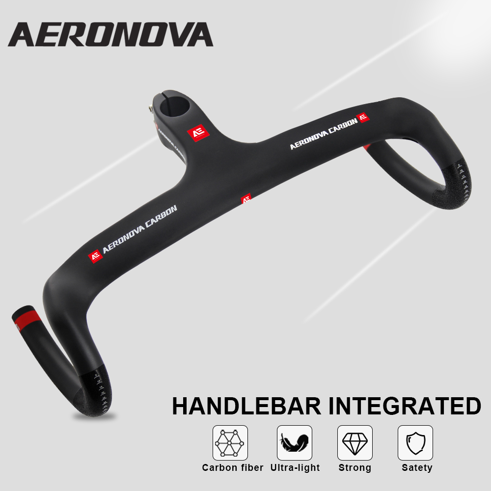 Integrated Carbon Handlebar Stem Gravel - مقود الحصى المتكامل، 1-1/8 بوصة، دراجة