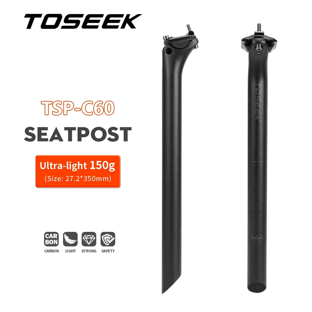 Carbon Seatpost 27.2 31.6 Offset - عمود مقعد دراجة TOSEEK T800 من