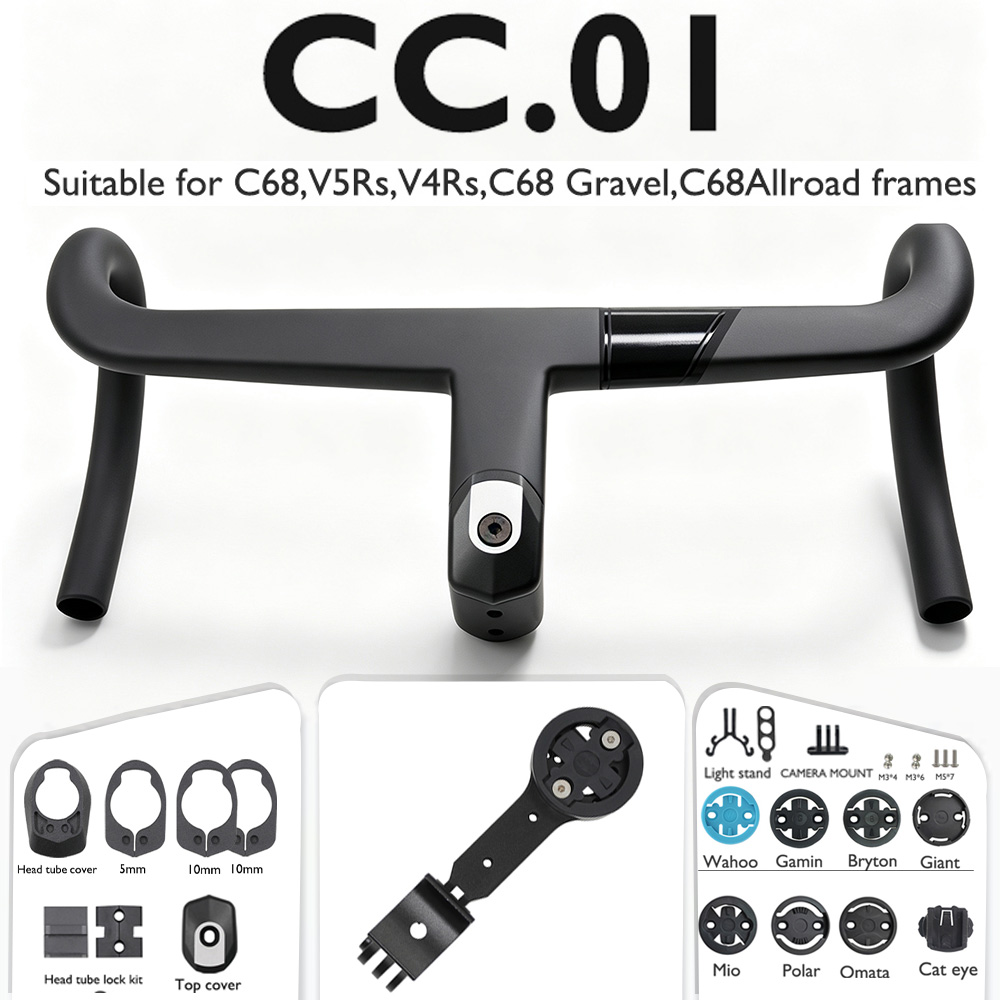 Integrated Carbon Handlebar Stem Gravel - CC.01 YICHORD مقود دراجة طريق متكامل