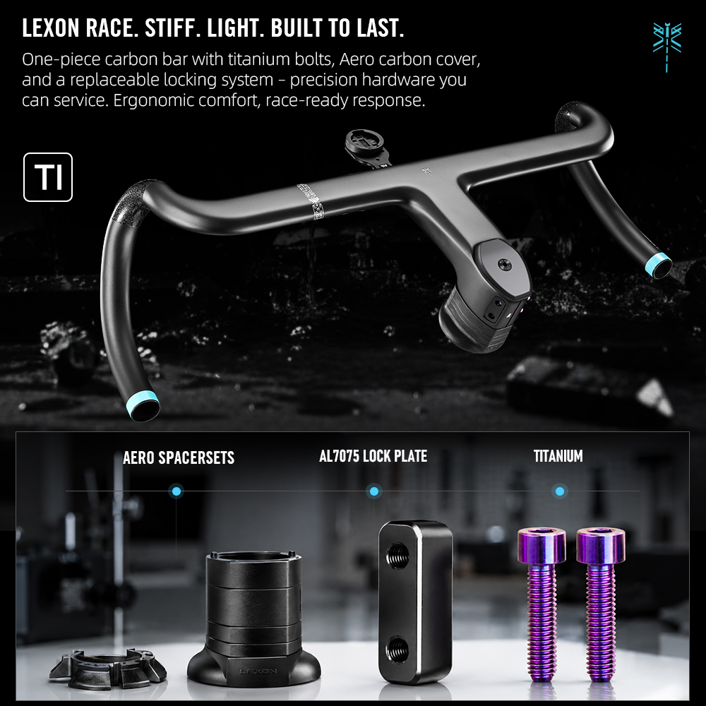 Integrated Carbon Handlebar Stem Gravel - مقود دراجة LEXON من الكربون الممتاز