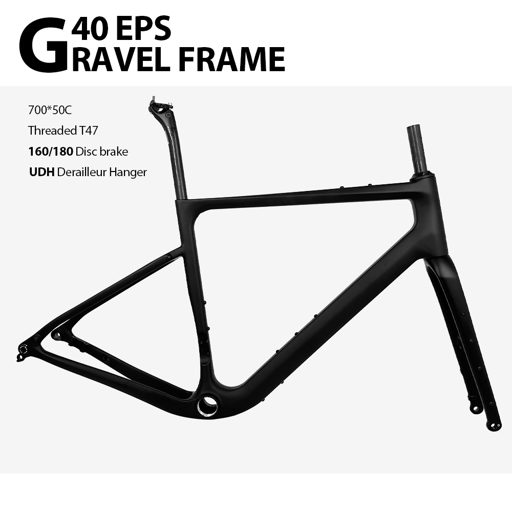 Carbon Gravel Frame Disc Brake 700C - 2025 جديد G40 الكربون الحصى الإطار