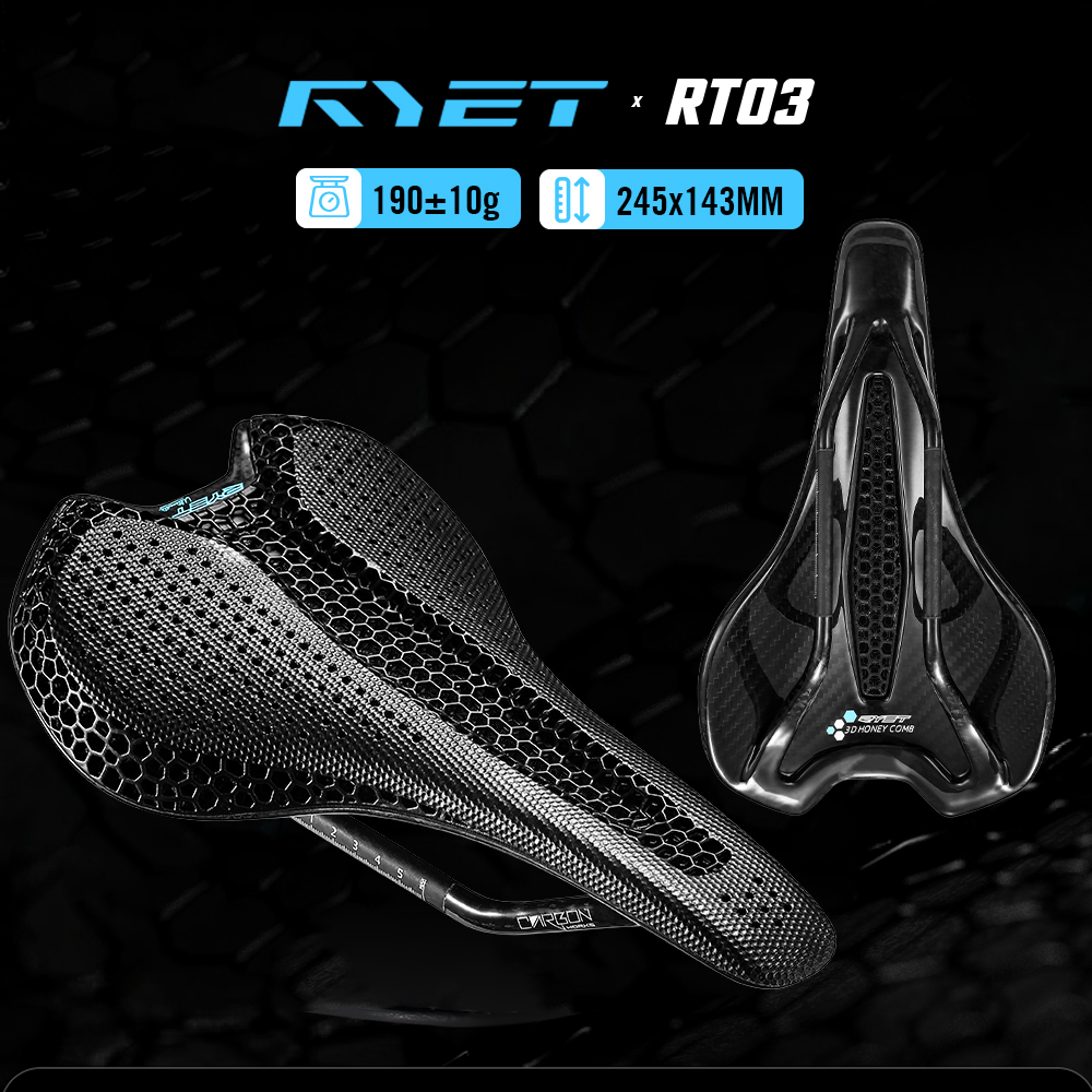 سرج RYET ثلاثي الأبعاد مطبوع ب - مراجعة Carbon Saddle 3D Printed Honeycomb وسعره