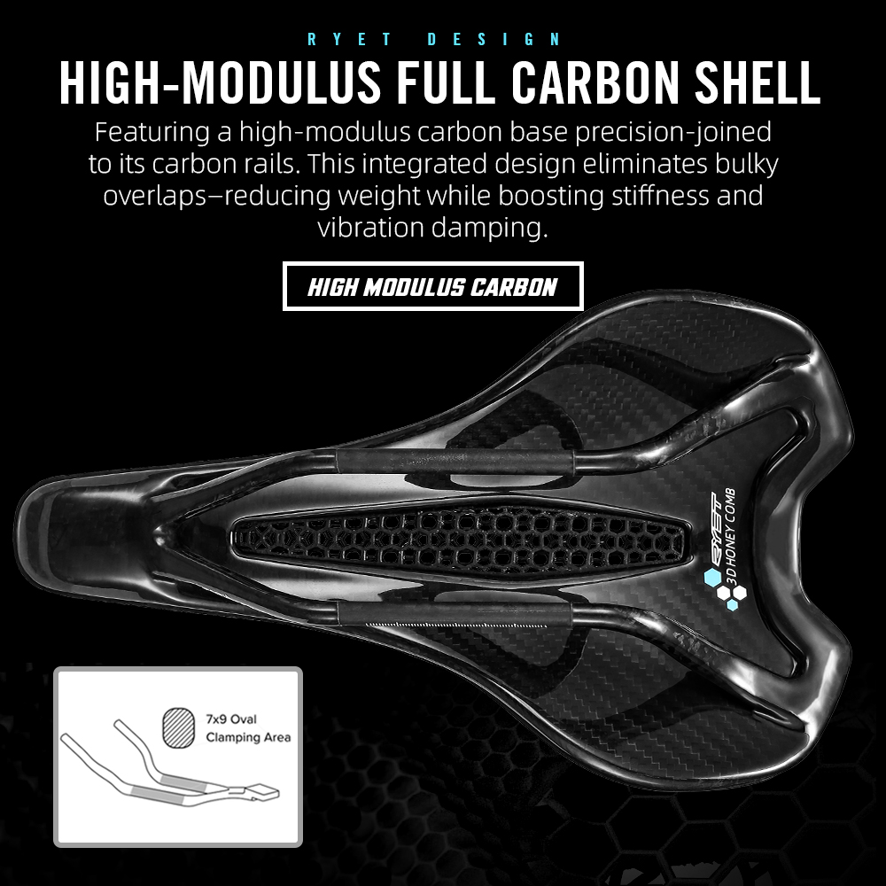 مقعد دراجة RYET مصنوع بتقنية ا - مراجعة Carbon Saddle 3D Printed Honeycomb وسعره