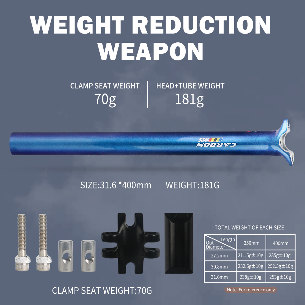 عمود مقعد دراجة TOSEEK C12 من  - مراجعة Carbon Seatpost 27.2 31.6 Offset وسعره
