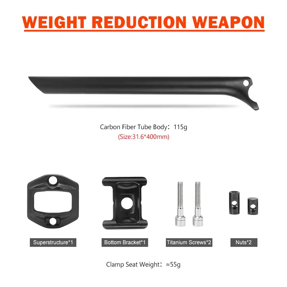 عمود مقعد دراجة TOSEEK T800 من - مراجعة Carbon Seatpost 27.2 31.6 Offset وسعره