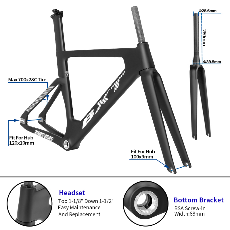 مجموعة إطارات دراجة BXT كاملة  - مراجعة Carbon Fiber Road Bike Frame Aero وسعره