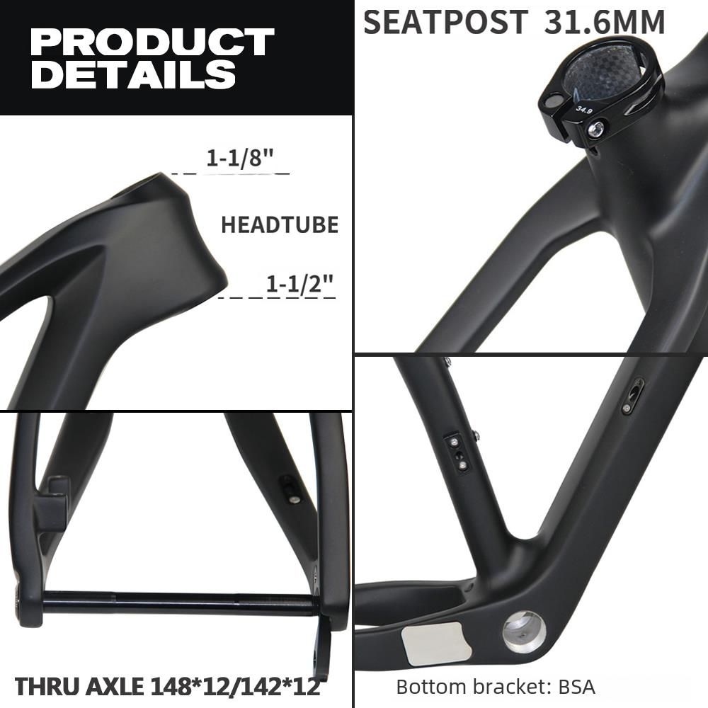 إطار دراجة جبلية كربونية TANKE - مراجعة Carbon Mountain Bike Frame 29Er Boost وسعره