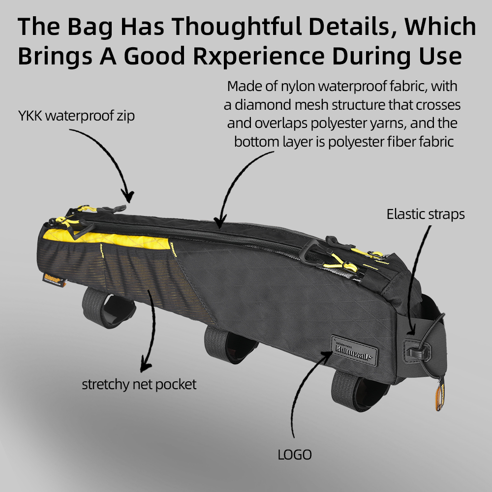 Rhinowalk الدراجة الجبهة العلو - مراجعة Gravel Bike Frame Bag Bikepacking وسعره