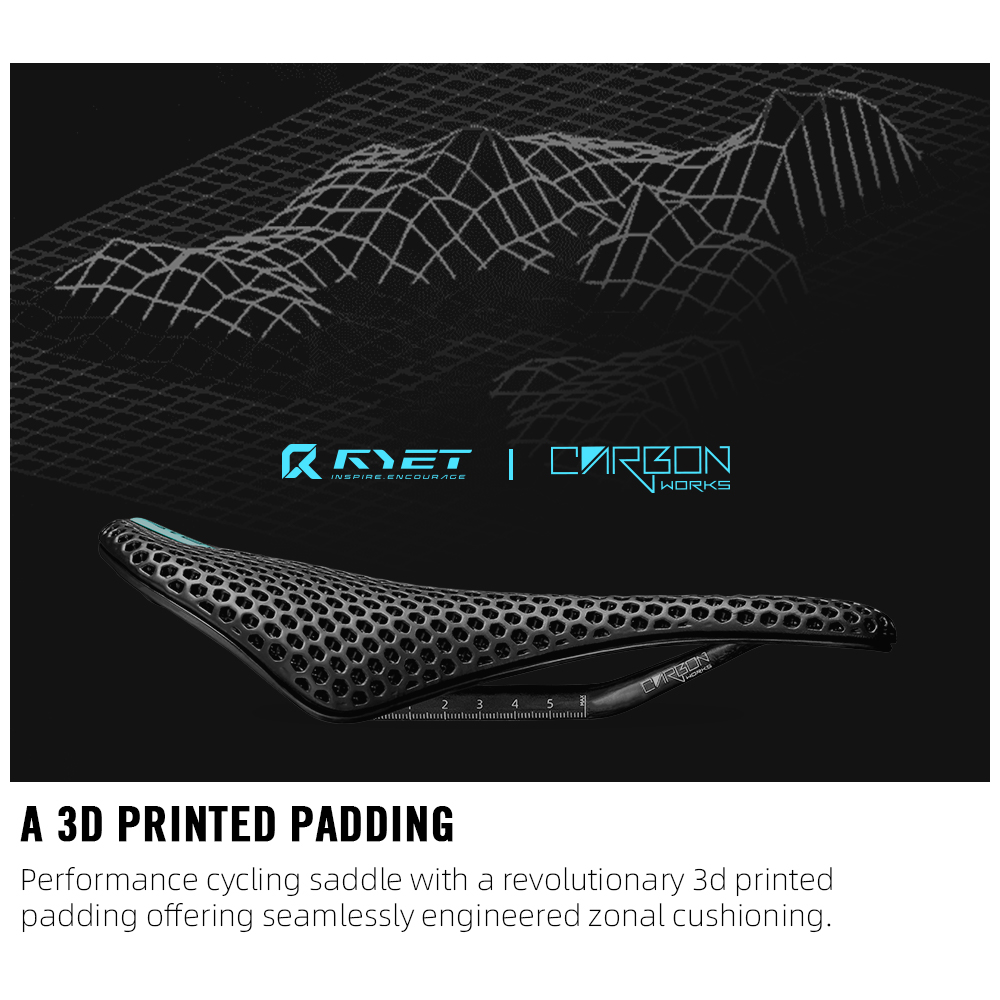 سرج دراجة RYET مصنوع من الكربو - مراجعة Carbon Saddle 3D Printed Honeycomb وسعره